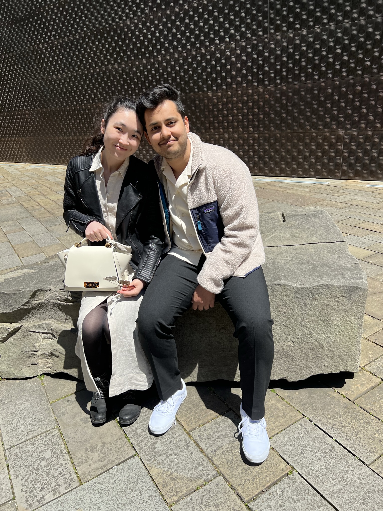 Bettina and Ajay outside the de Young Museum in San Francisco